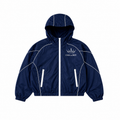 Midnight hooded windbreaker jacket