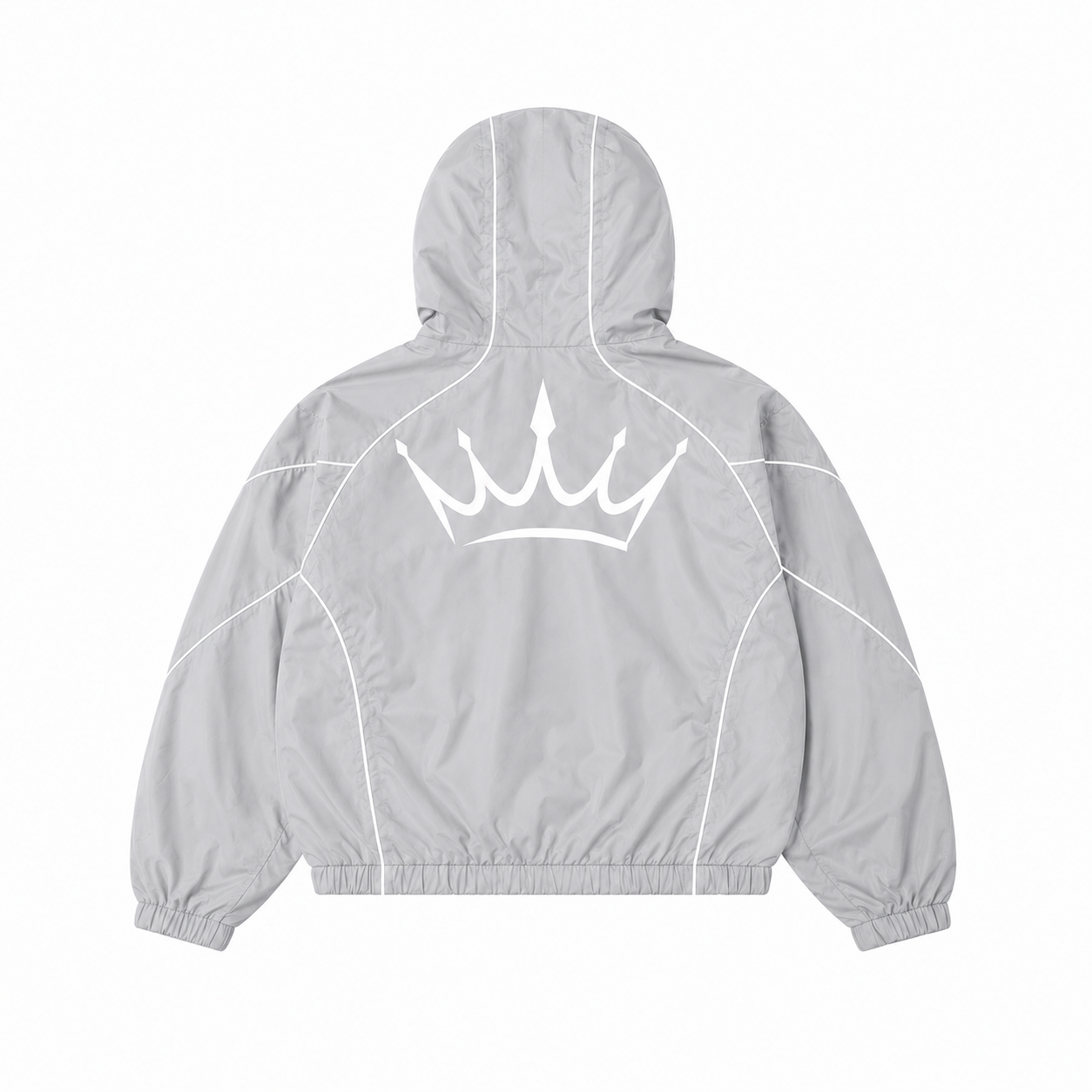 Ice grey hooded windbreaker jacket