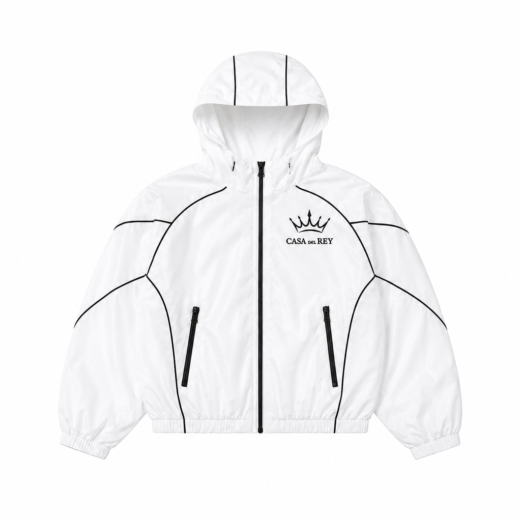Blanco hooded windbreaker jacket