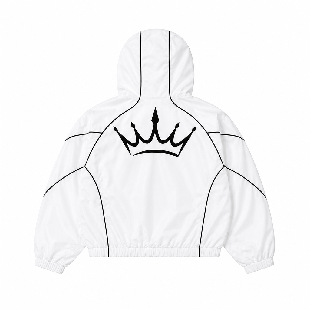 Blanco hooded windbreaker jacket