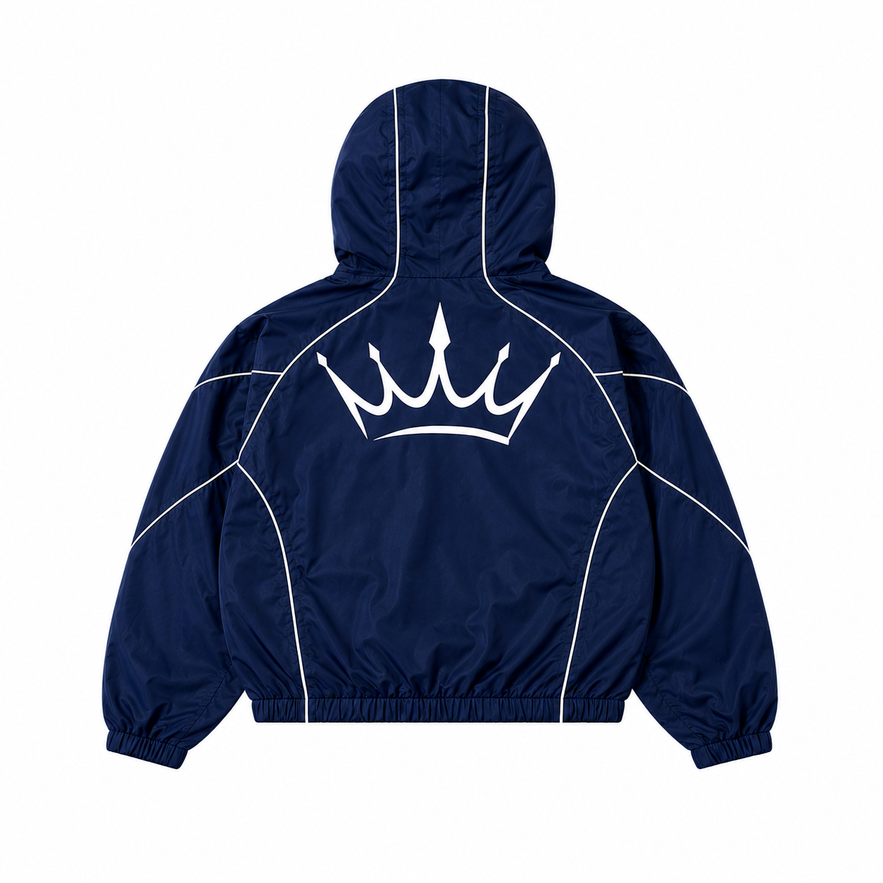 Midnight hooded windbreaker jacket